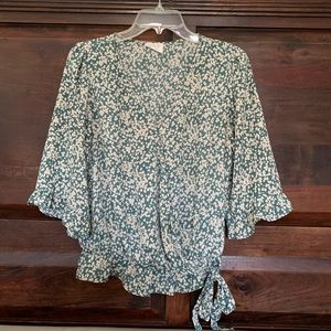 Floral wrap blouse